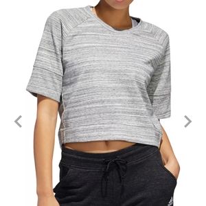 Adidas Grey Slightly Crop Short Sleeve Shirt